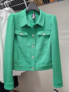 NWT Tommy Hilfiger Cropped Jacket - Green - Size 12